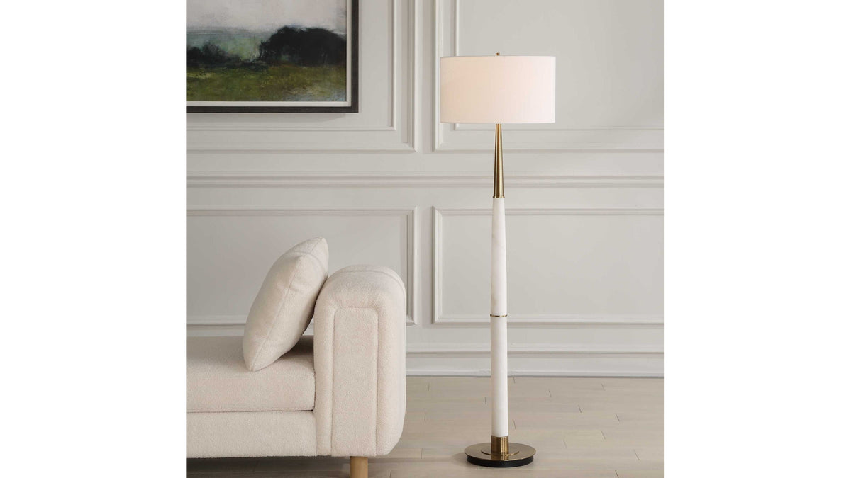 Faro - White Marble Floor Lamp