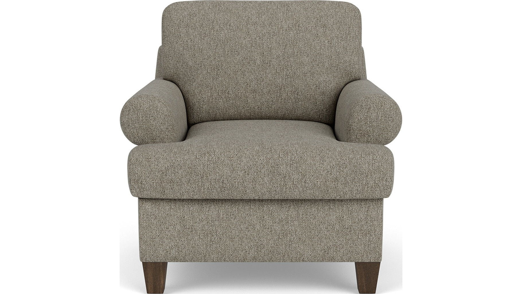 Moxy - Fabric Arm Chair, T-Shaped Seat Cushion, Curved Sock Arms