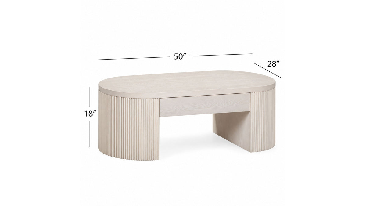 Lena - Coffee Table - Washed White Oak