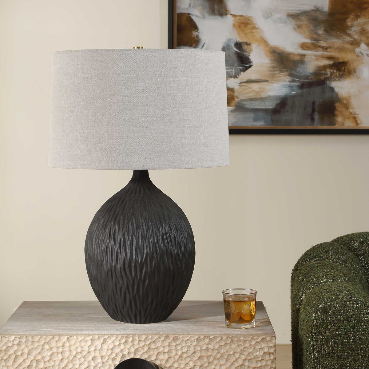 Levee - Satin Table Lamp - Black