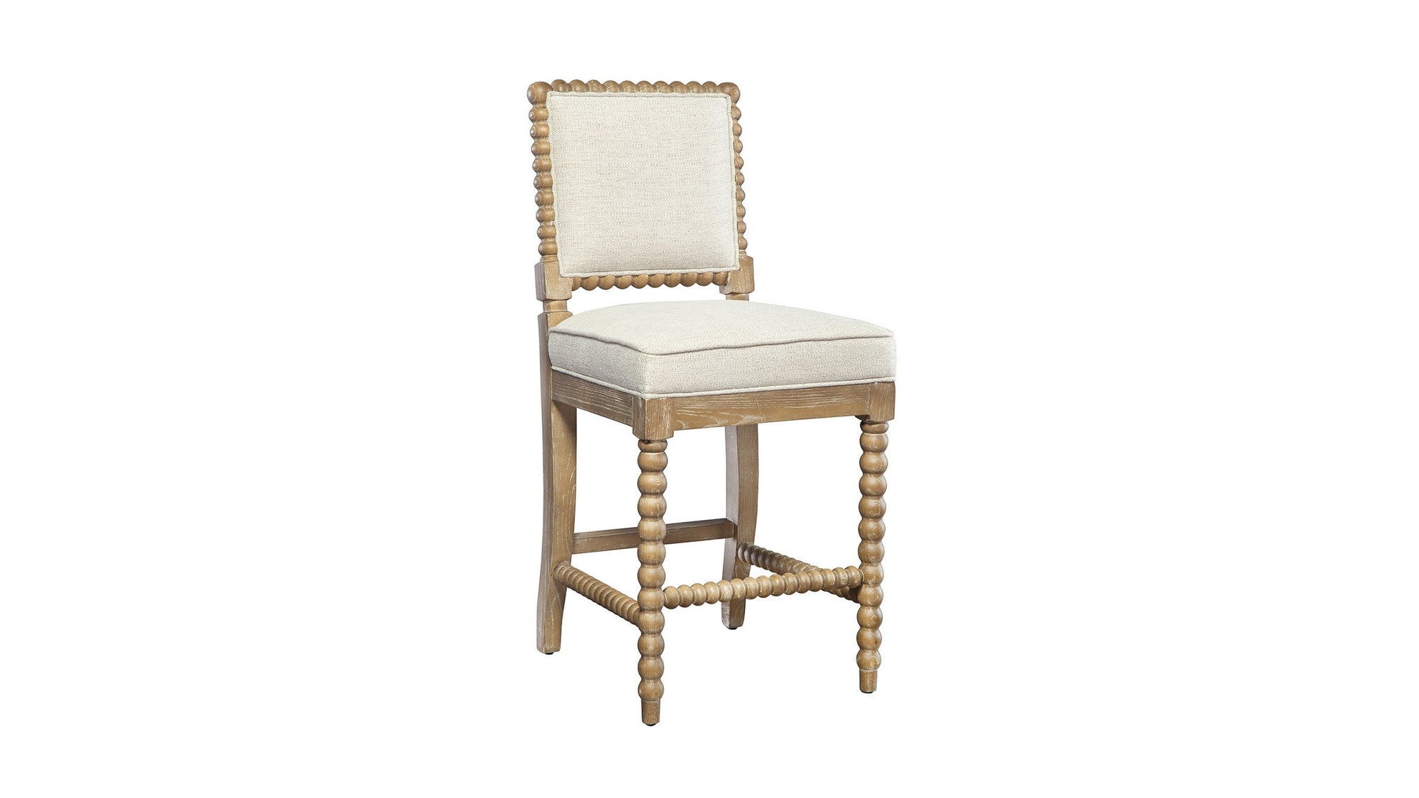 Sara - Counter Stool - White / Light Brown