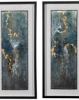 Glimmering Agate - Abstract Prints (Set of 2) - Blue