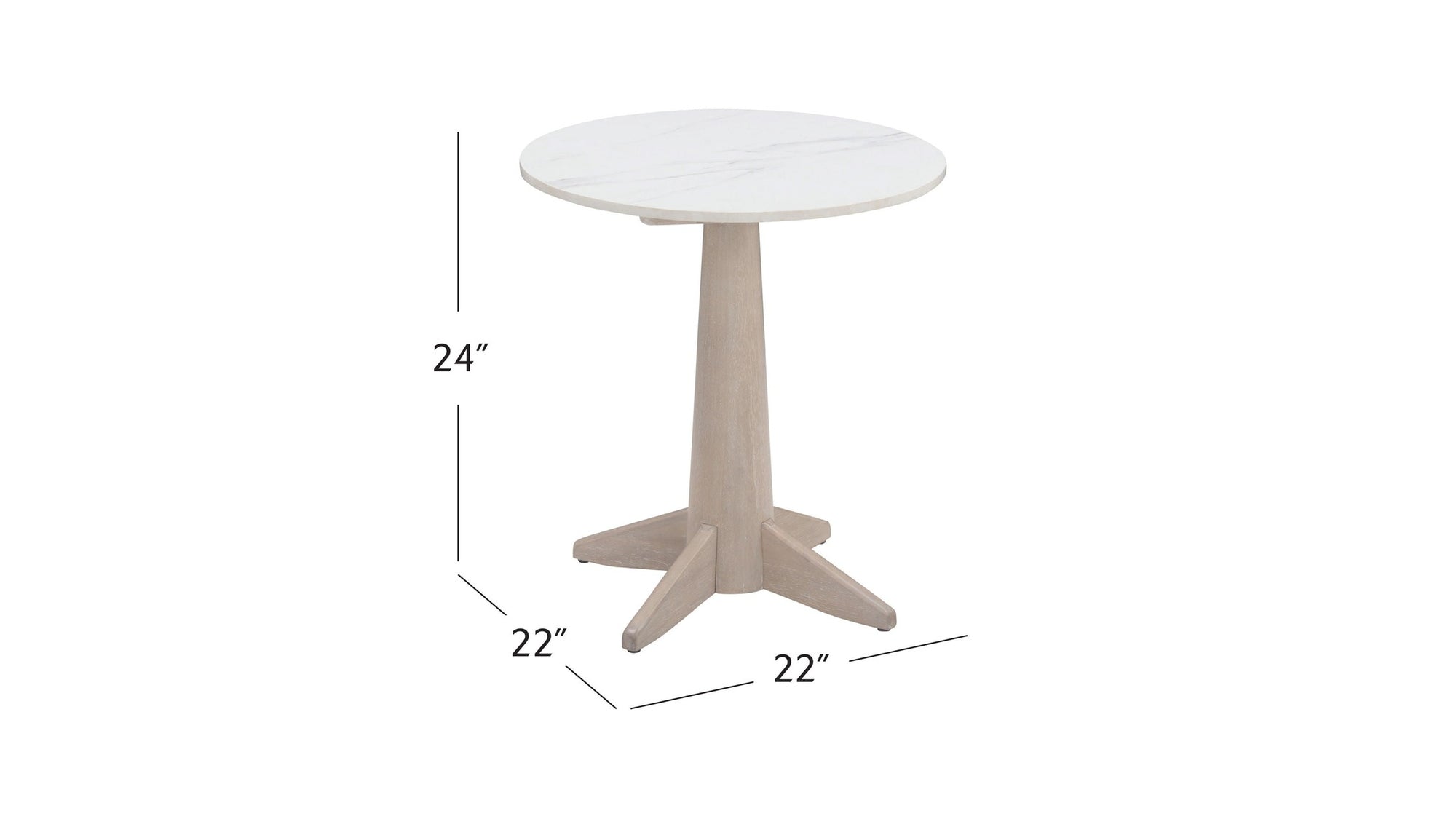Horizons - End Table - White Oak / White Marble