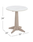 Horizons - End Table - White Oak / White Marble