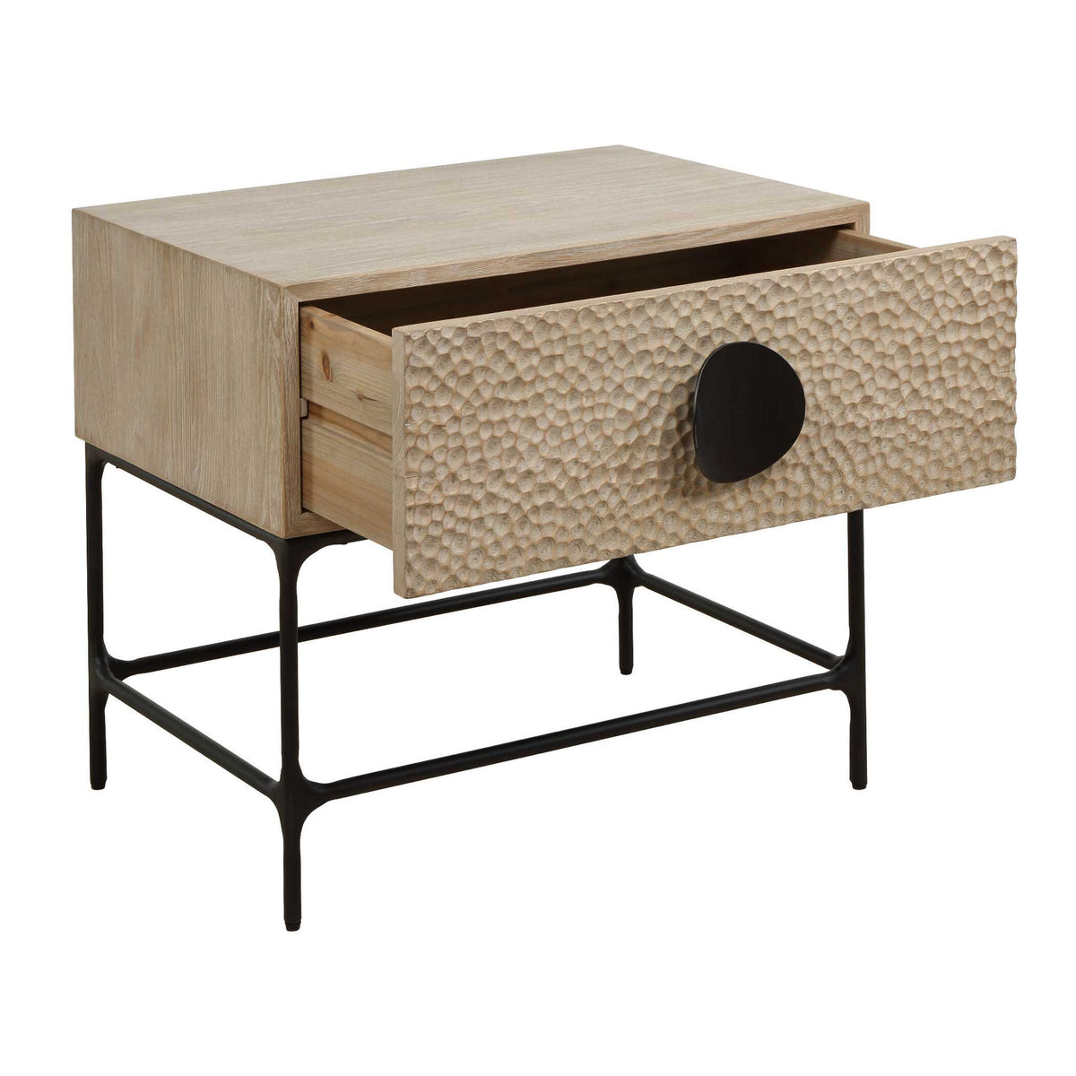 Lunar - Wooden Side Table - Black / Woodtone