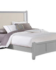 Bonanza - Pebble Gray Upholstered Bed With Mansion Footboard