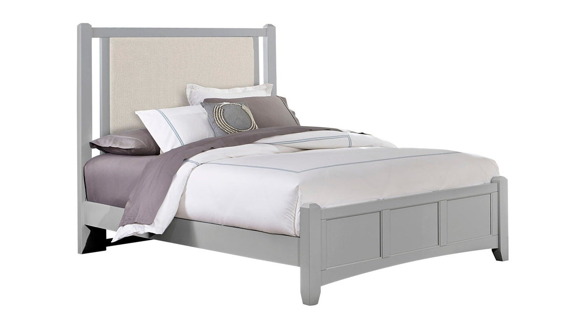 Bonanza - Pebble Gray Upholstered Bed With Mansion Footboard