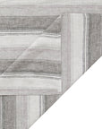100% French Flax Linen - King Variegated Stripe Duvet Cover Set (Set of 3) - Charcoal