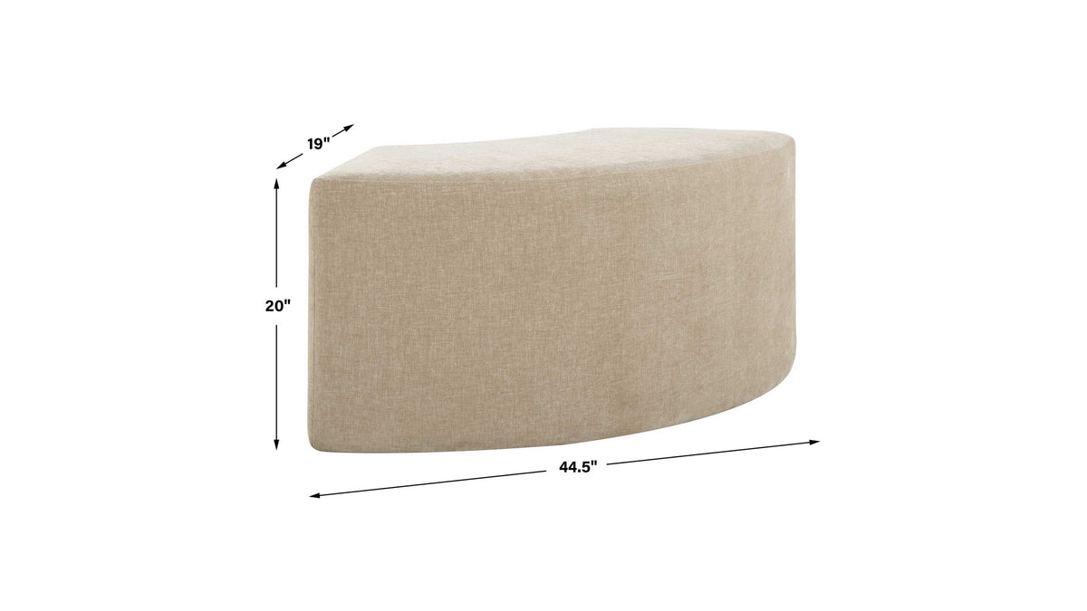 Khai - Rounded Plush Dining Bench - Brown