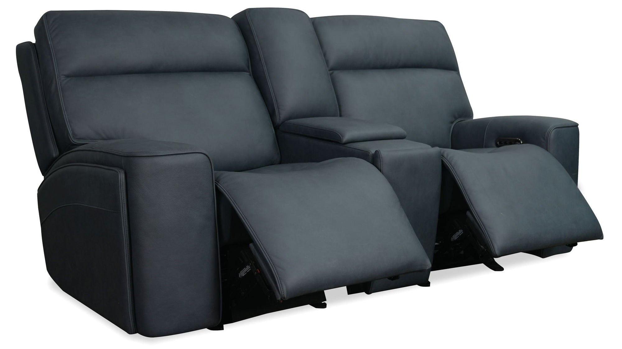Riverton - Power Gliding Console Loveseat With Power Headrest And Lumbar - Black