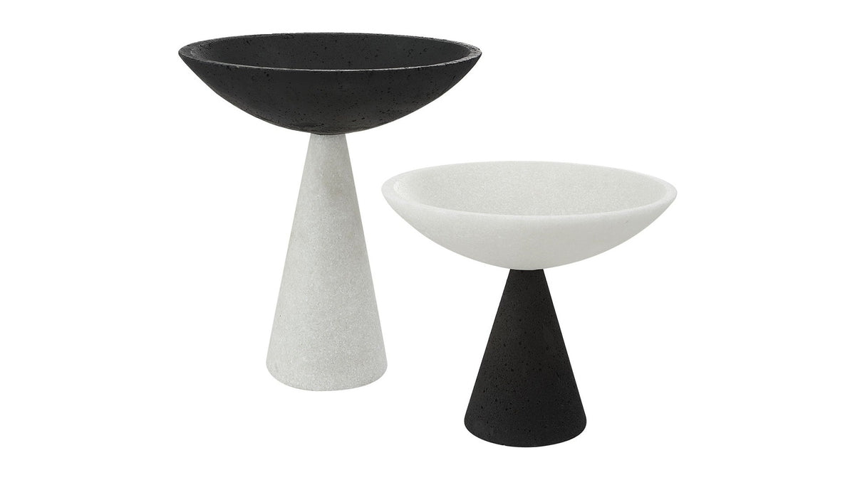 Antithesis - Marble Bowls Set of 2 - Black & White