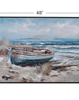 Mo Bay Framed Canvas - Blue / Light Brown