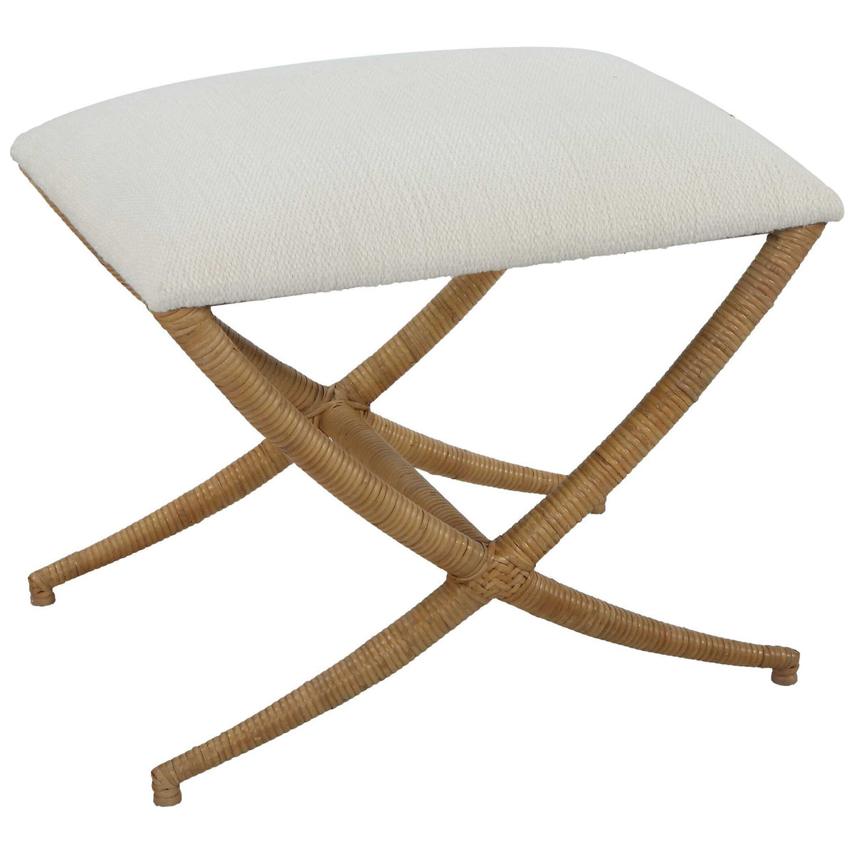 Expedition - White Fabric Small Bench