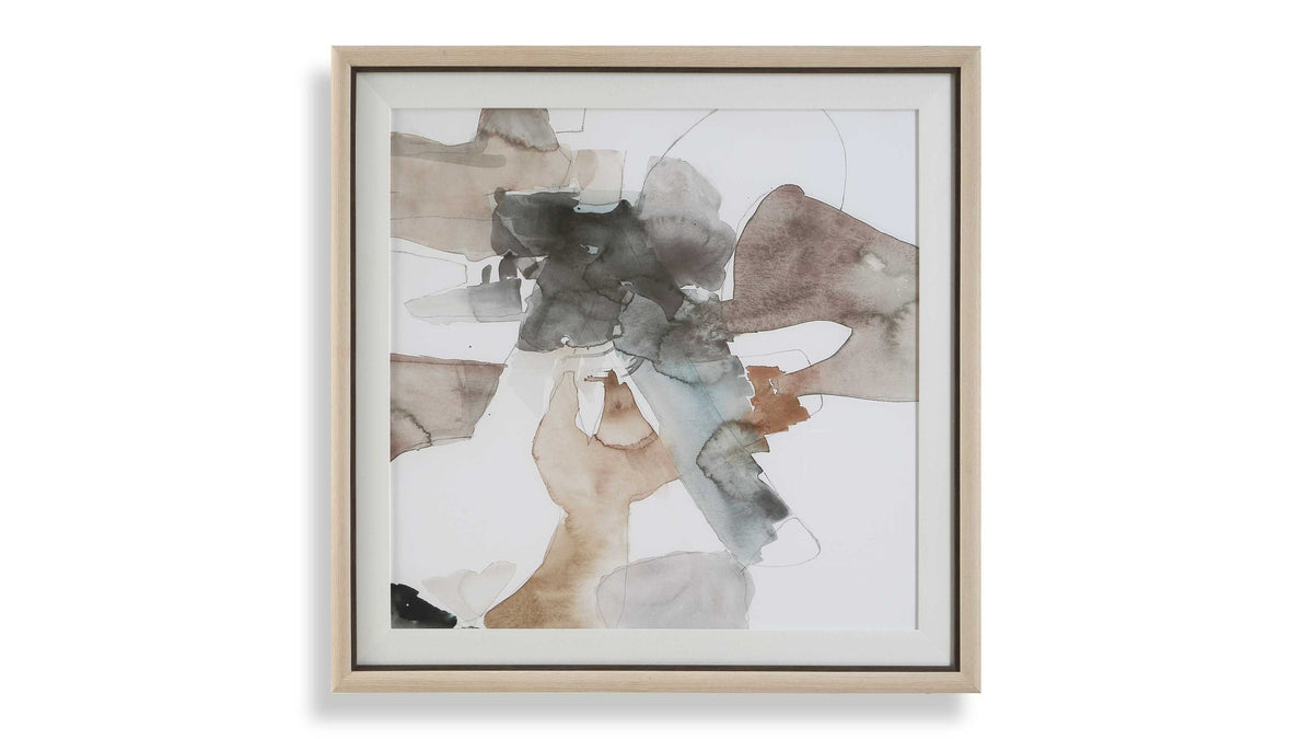 Cohesion - Framed Abstract Print - Black / Blue / Gray / Orange