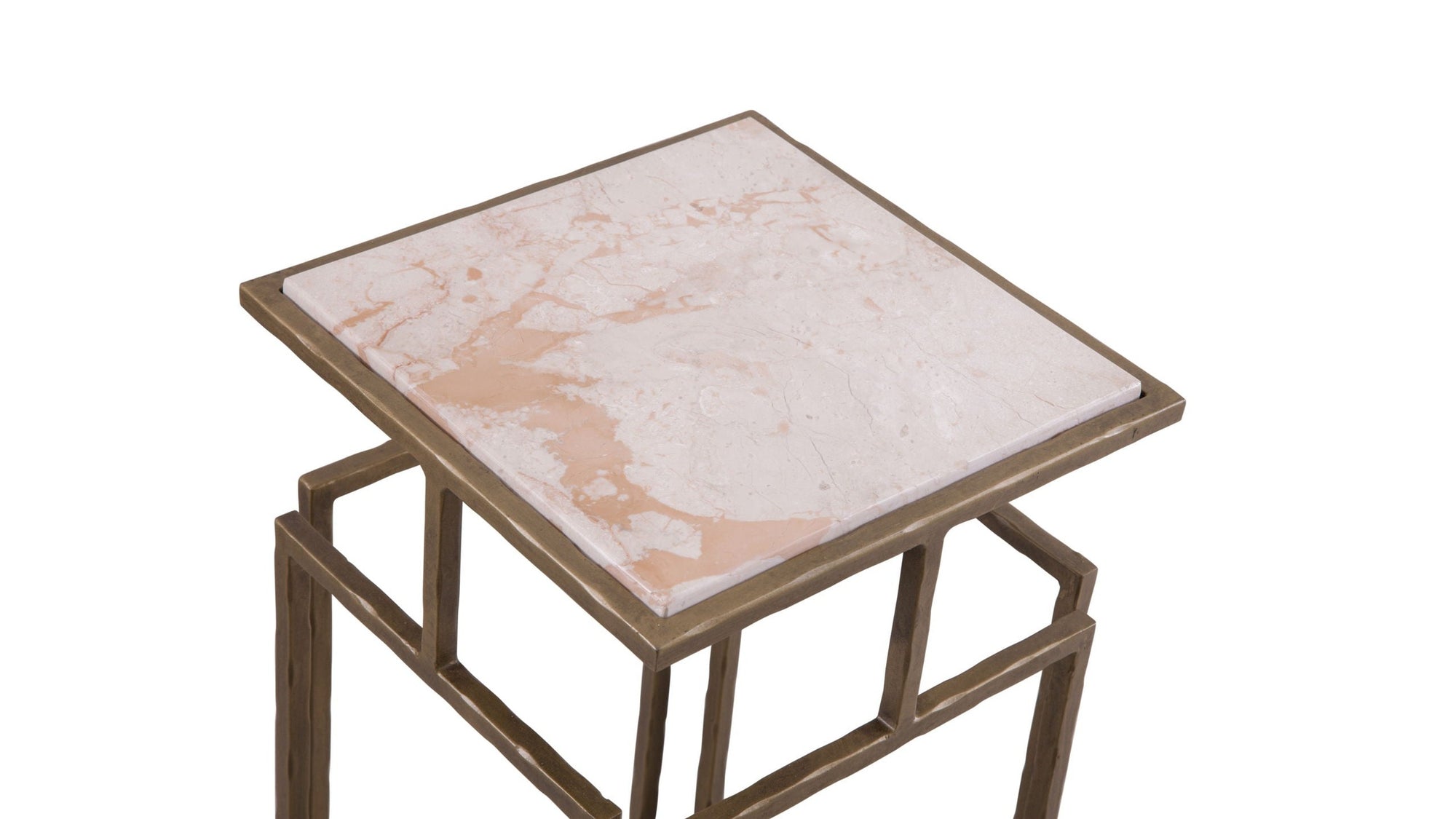 Audrey - Accent Table - Antique Brass / Italian Marble