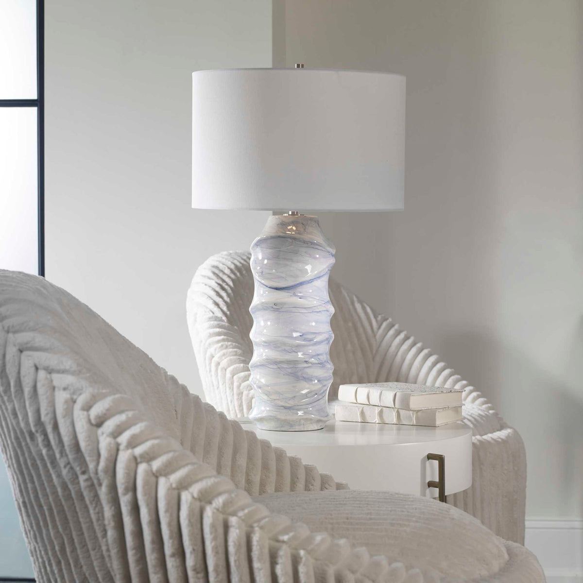 Waves - Table Lamp - Blue &amp; White