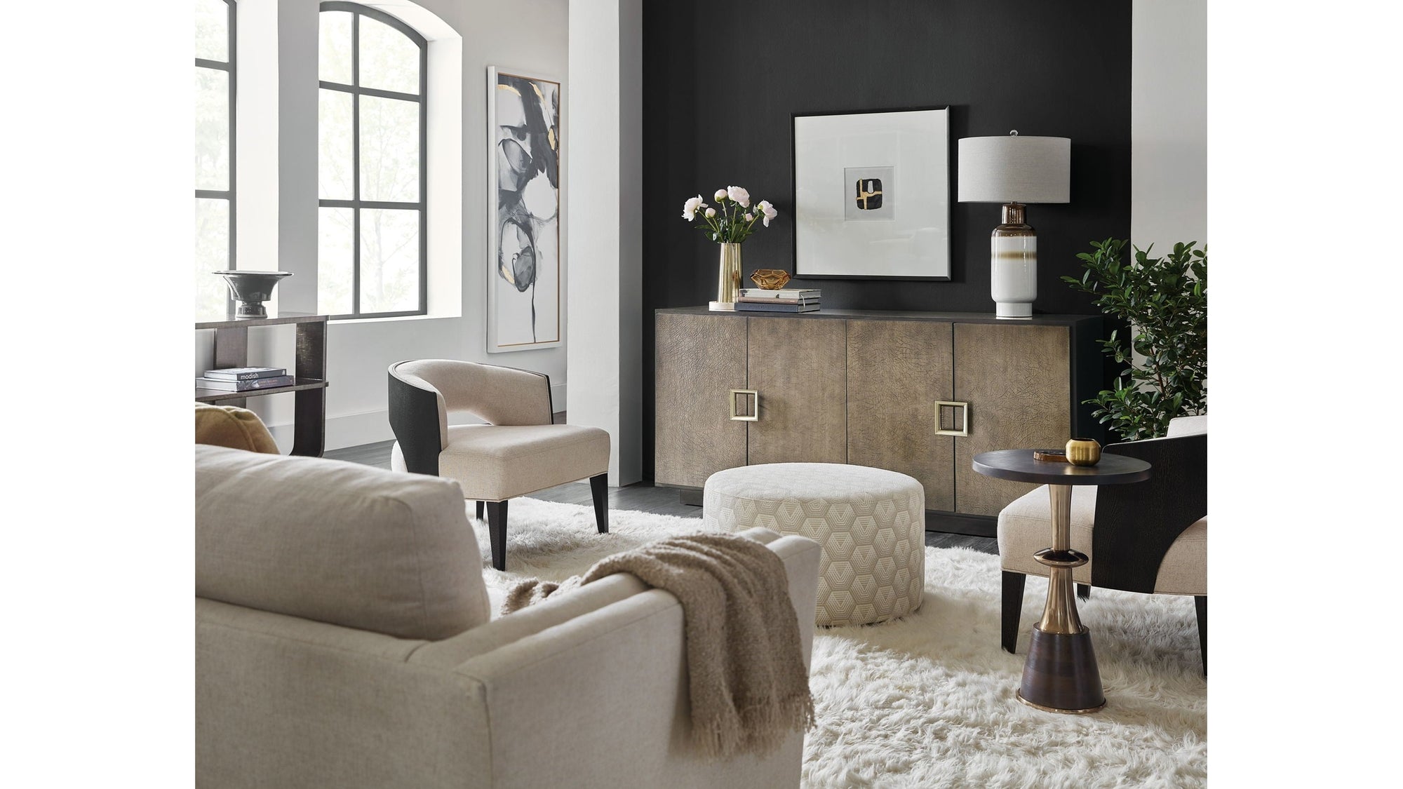 Melange - Asher Four Door Entertainment Credenza - Dark Brown