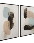 Athena Framed Canvas Set of 2 - Gray / Beige