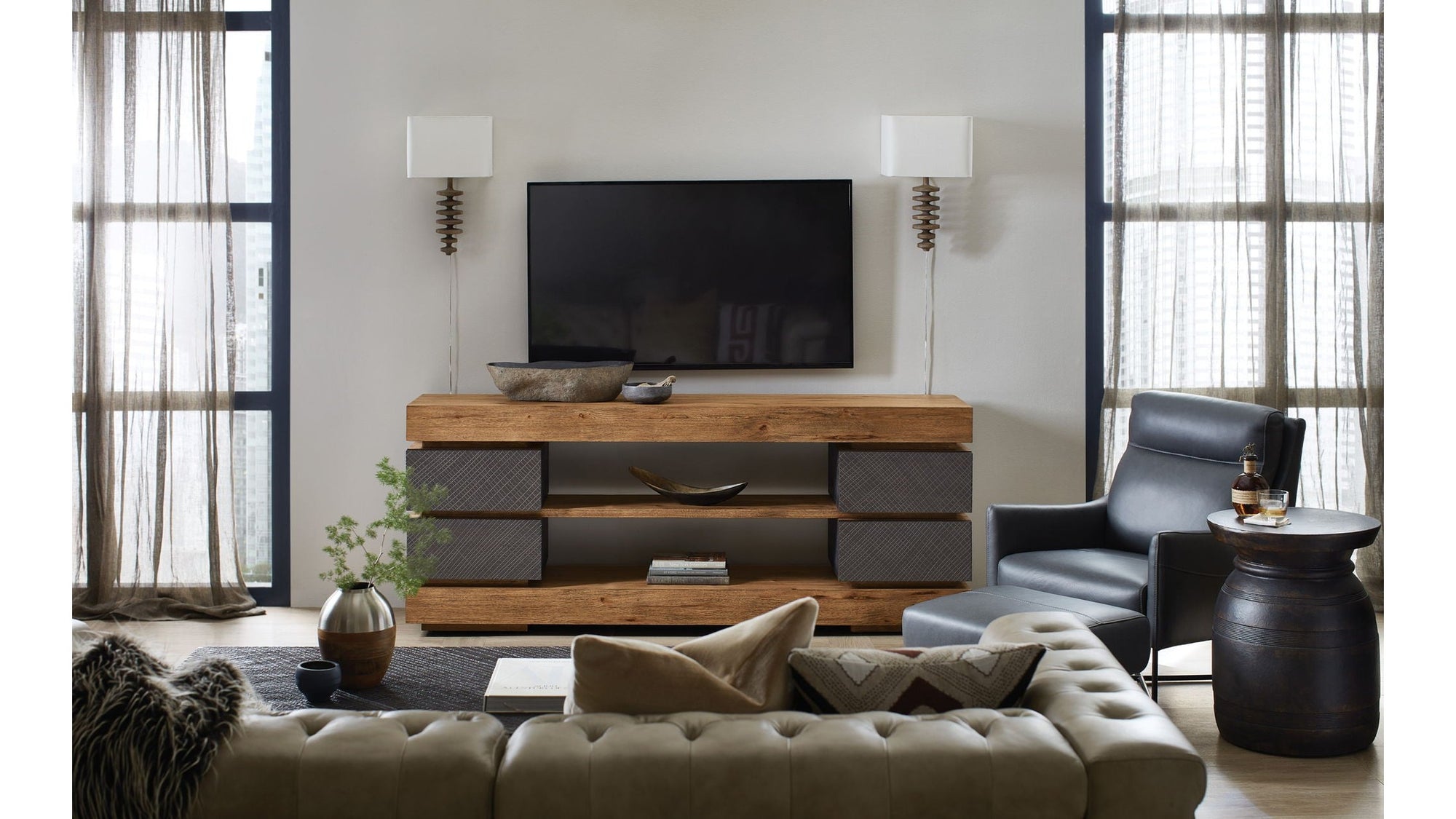 Big Sky - Entertainment Console - Light Brown / Dark Gray