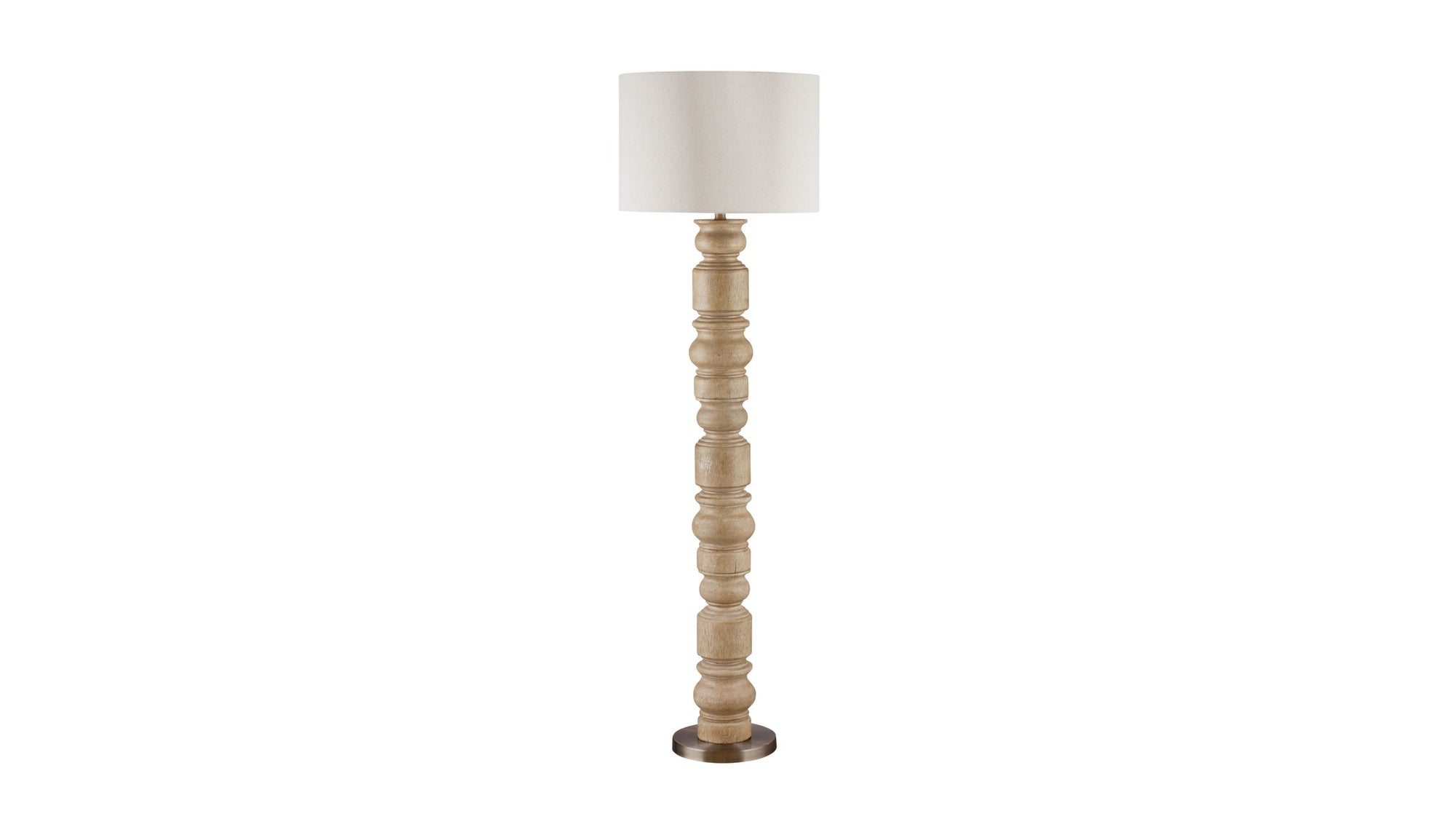 Helford - Floor Lamp - Light Brown / White