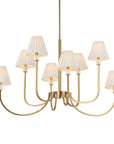 Poppins - 8 Light Brass Chandelier - White / Gold