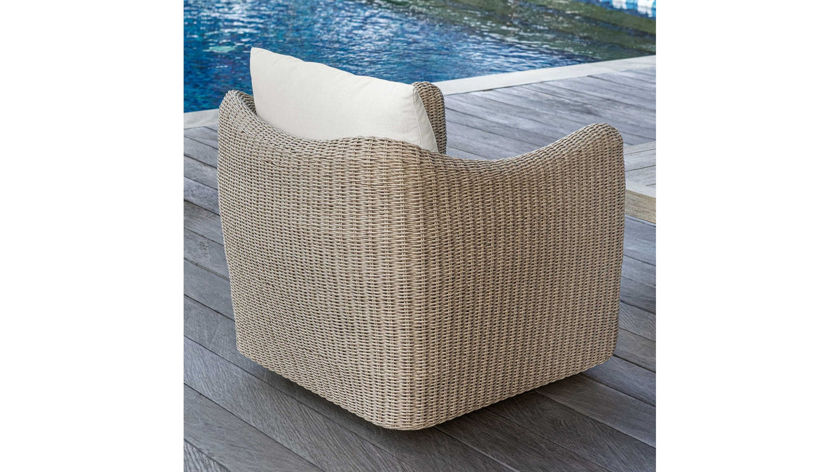 Sunset - Outdoor Swivel Lounge Chair - Oatmeal / Oyster White