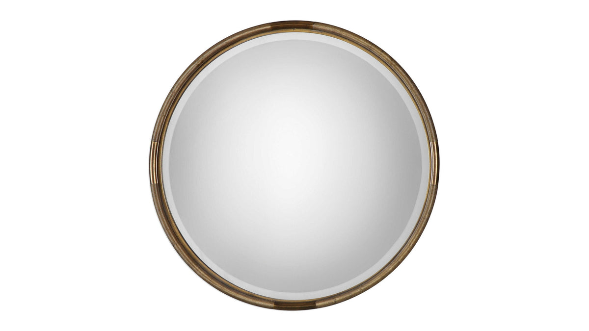 Finnick - Iron Coil Round Mirror - Gold