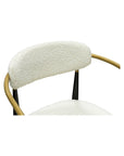 Jenson - White Dining Chair - Semi-Gloss Black /Brushed Gold / Ivory Boucle