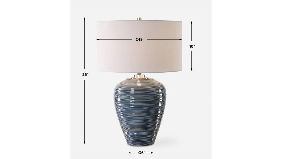 Moher - Glossy Blue Table Lamp