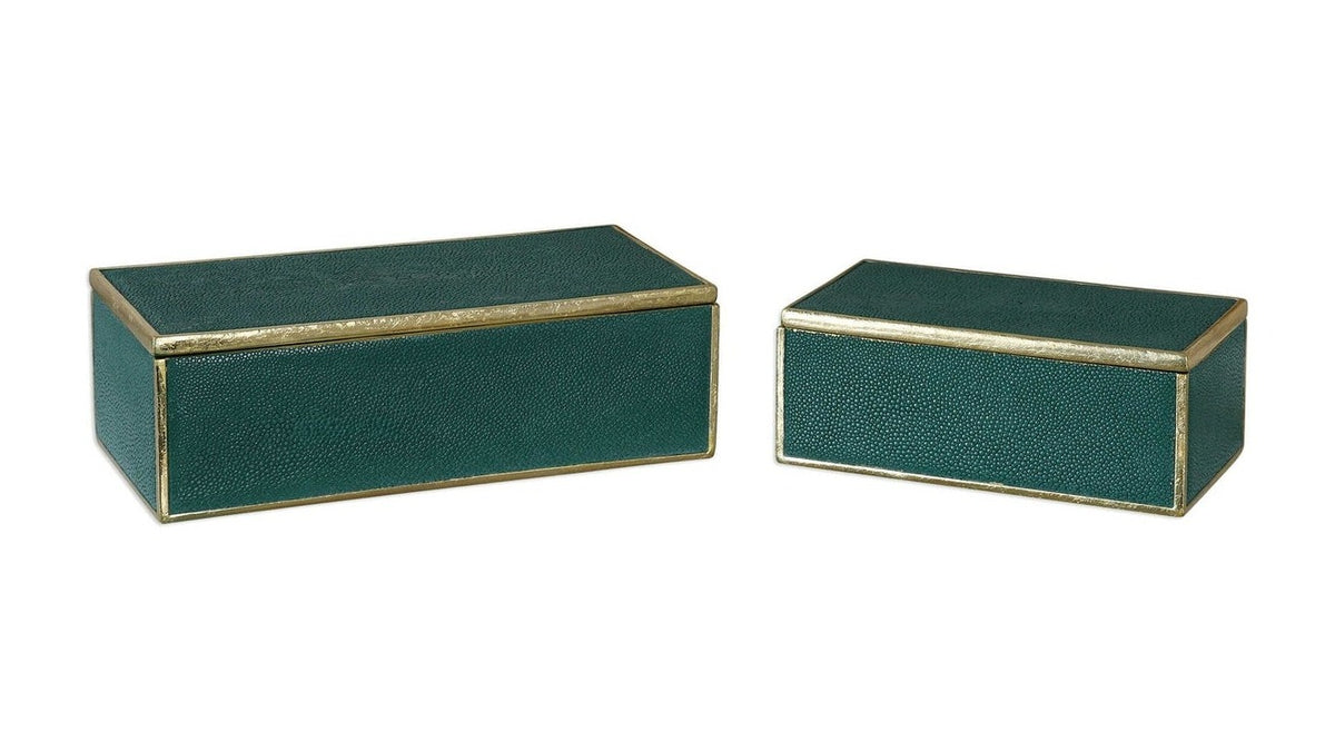 Karis - Boxes Set of 2 - Emerald Green