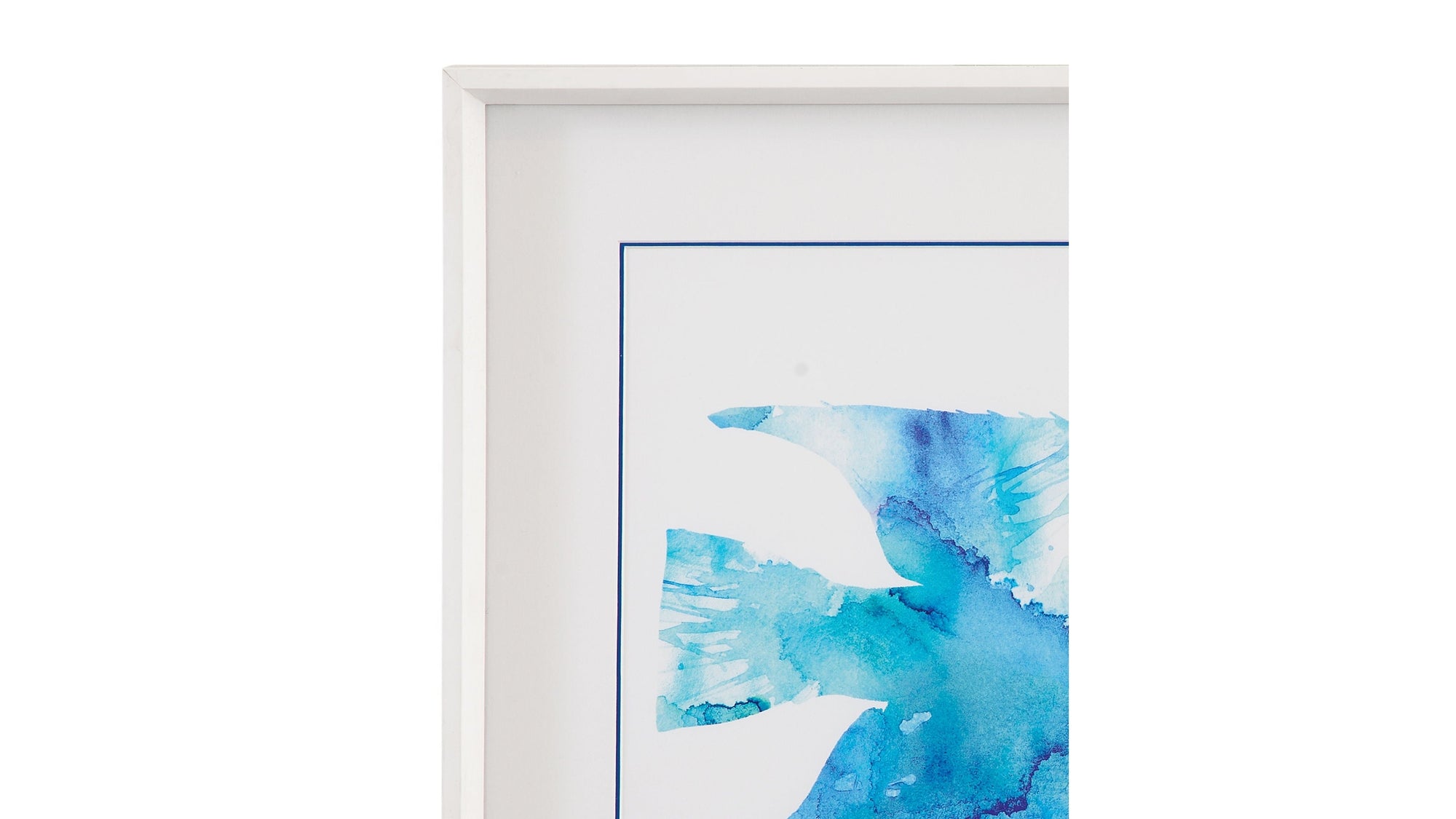 Watercolor Fish II Framed Print - Blue / White