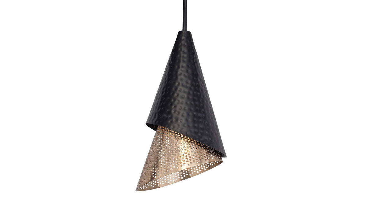 Apollo - 1 Light Mini Pendant - Black / Gold