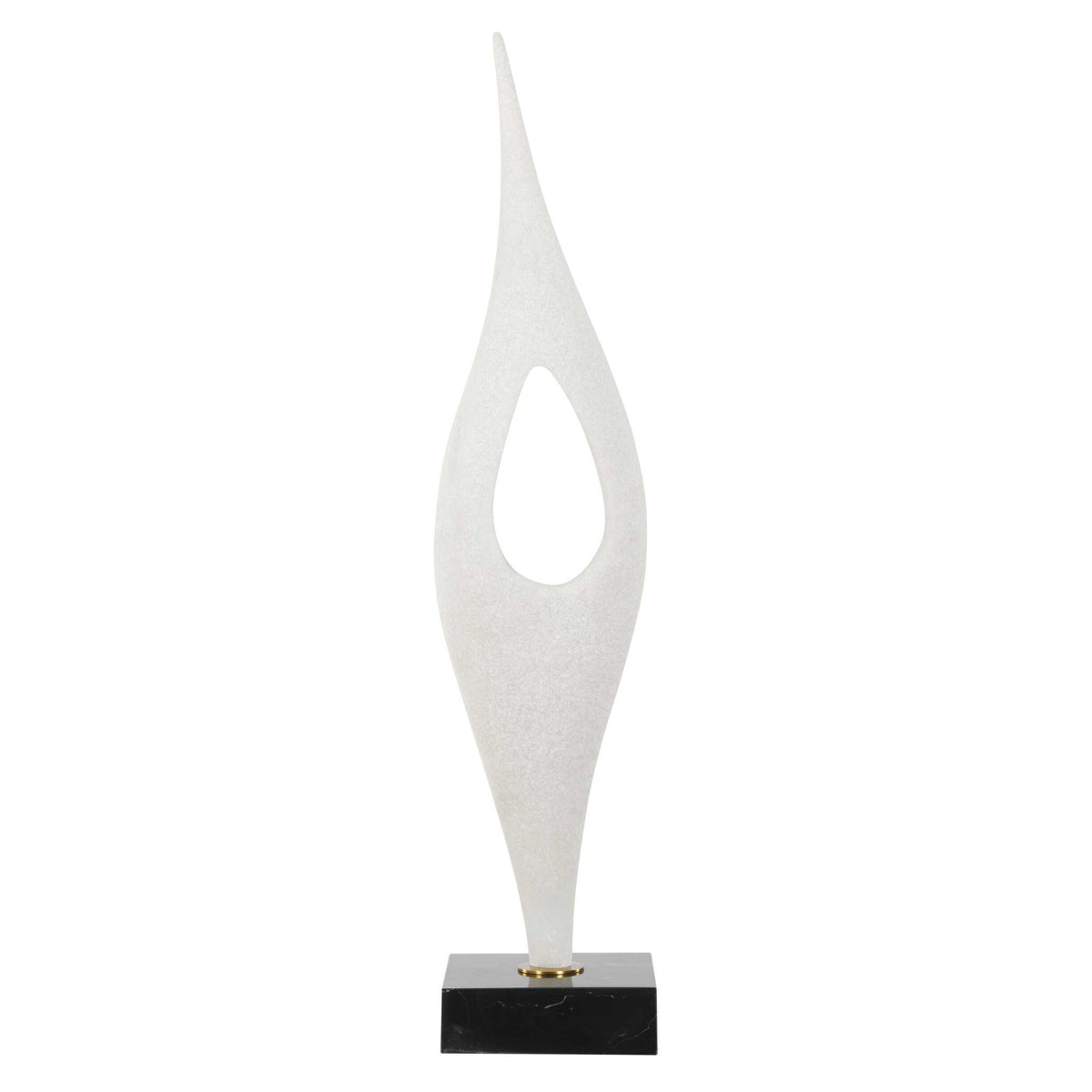 Fluid Drop - Stone Sculpture - White