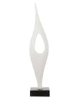 Fluid Drop - Stone Sculpture - White