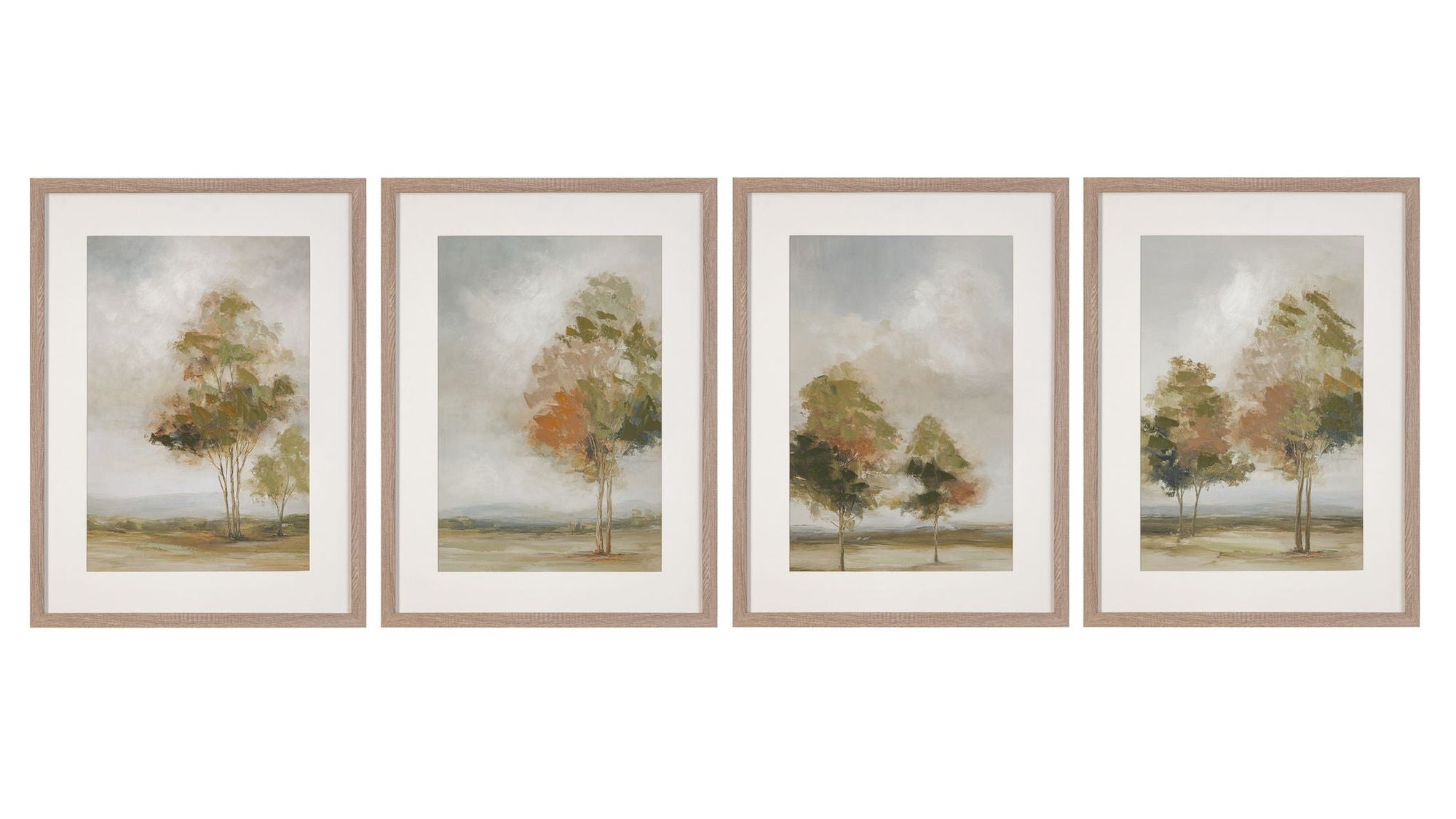 Quiet Meadow Framed Canvas Set of 4 - Cream