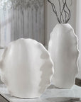 Ruffled Feathers - Modern Vases (Set of 2) - White