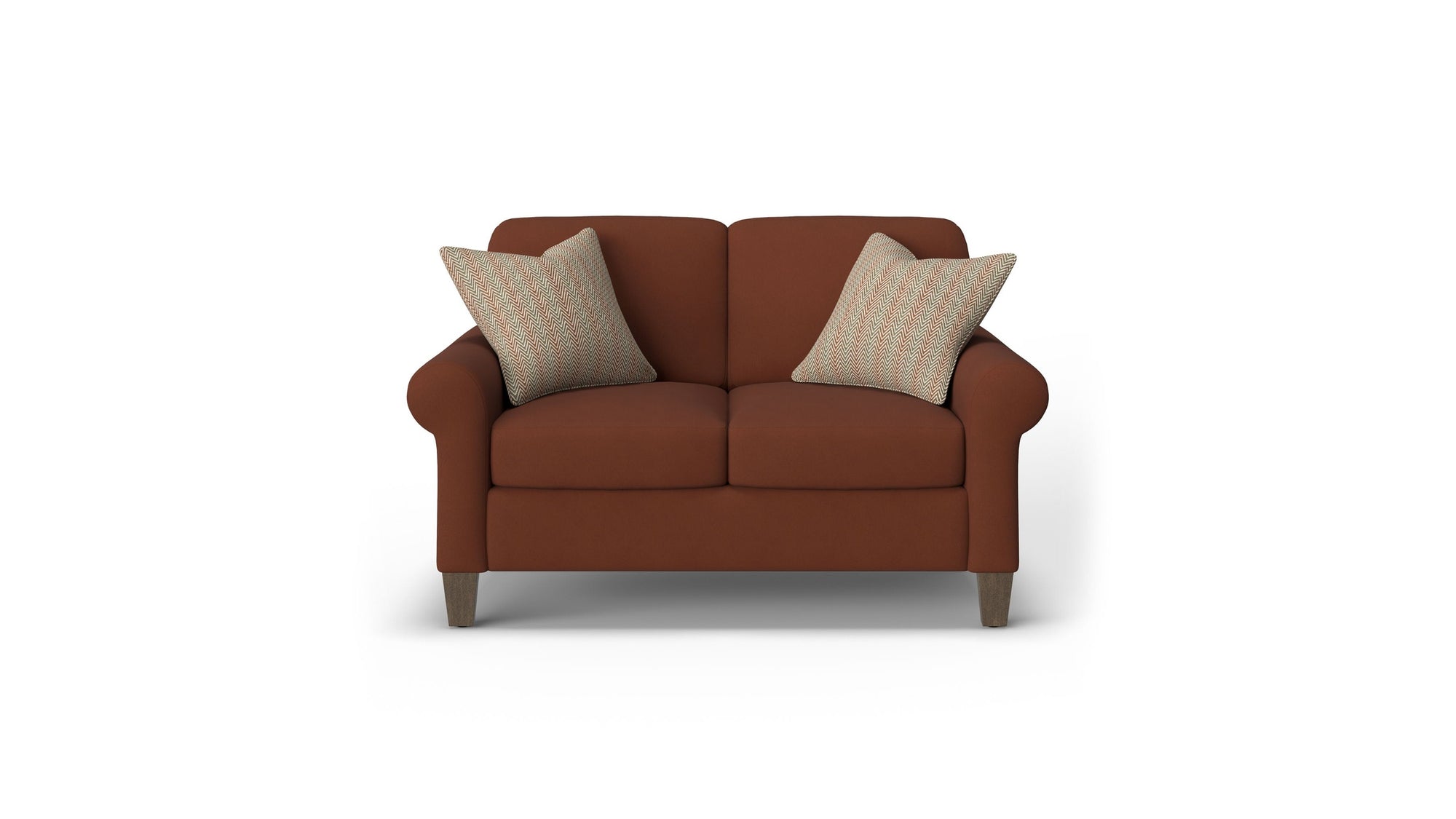 Moxy - Fabric Loveseat, Curved Sock Arms