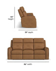 Felix - Power Reclining Sofa With Power Headrest, Lumbar, Heat & Massage