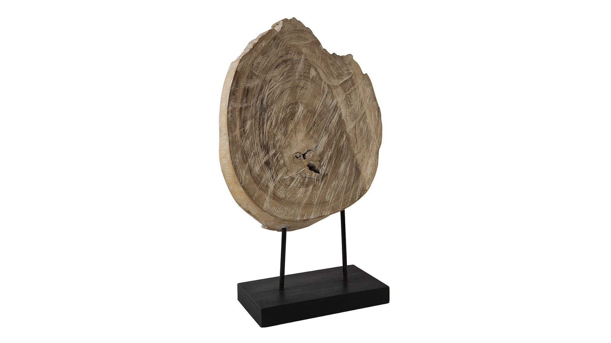 Wood Sculpture - Light Brown / Black