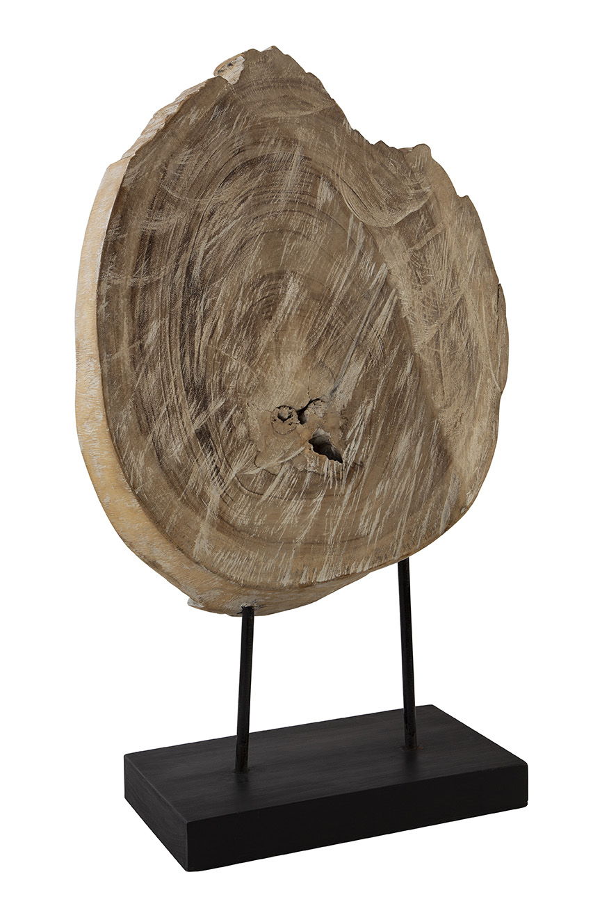 Wood Sculpture - Light Brown / Black