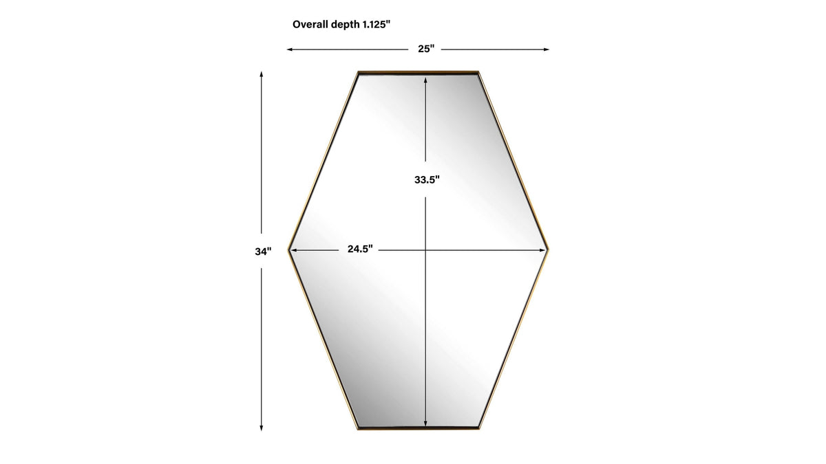 Ankara - Brass Hexagon Mirror
