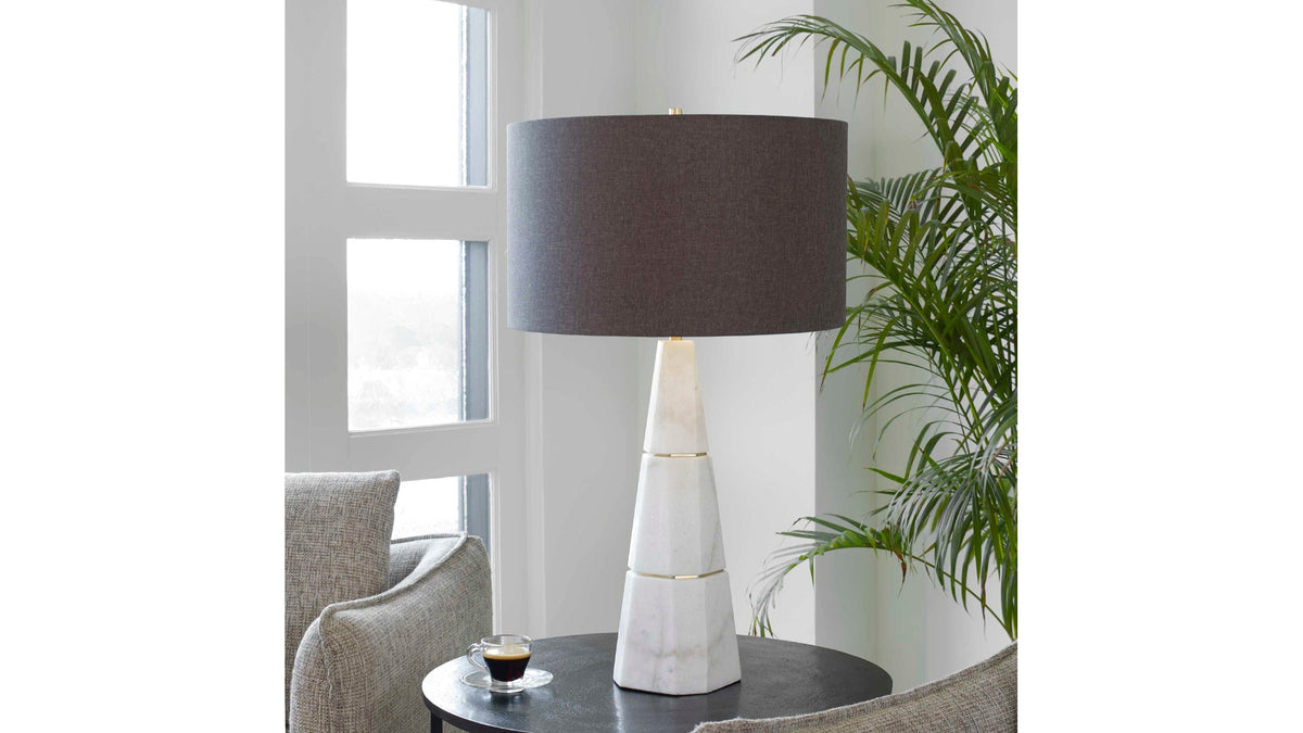 Citadel - Marble Table Lamp - White