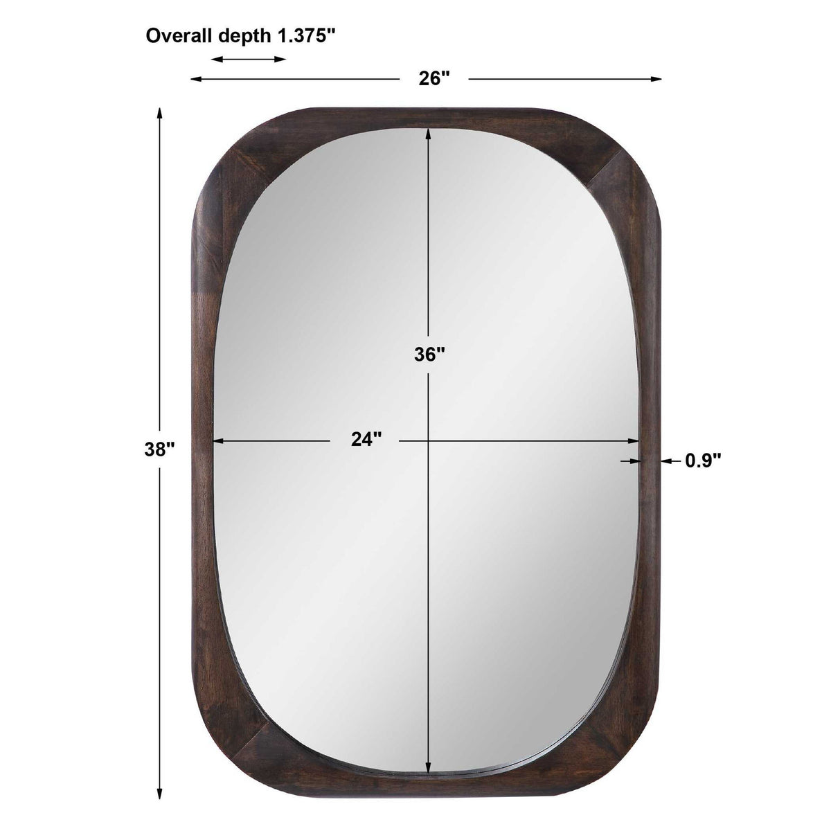 Sheldon - Mid-Century Mirror - Dark Brown