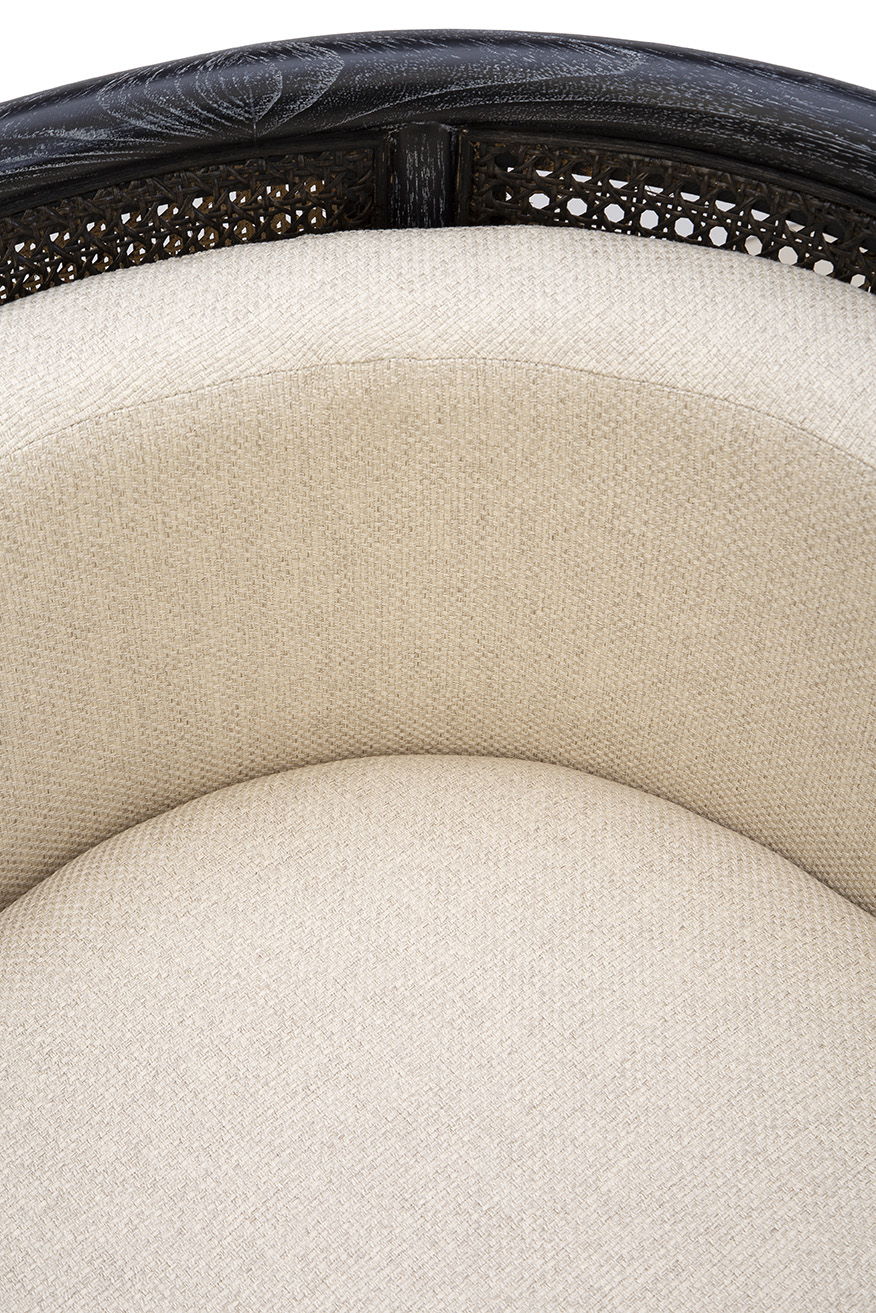 Montgomery - Cane Chair - Black / Beige
