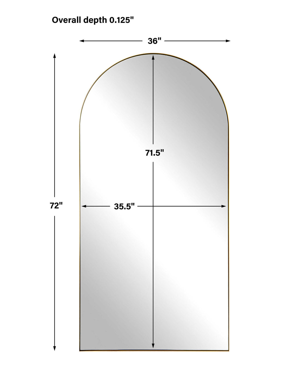 Crosley - Arch Mirror - Antique Brass