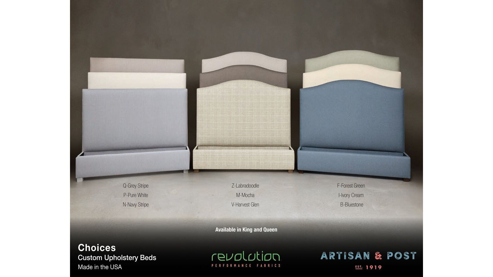 Choices - Emily Upholstered Bed - Bluestone