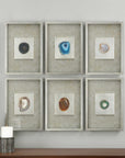 Agate - Stone Wall Art (Set of 6) - Silver
