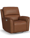 Henry - Power Swivel Gliding Recliner With Power Headrest, Lumbar, Heat & Massage