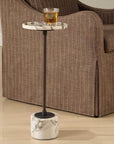 Brunson - White Marble Drink Table - Bronze / White