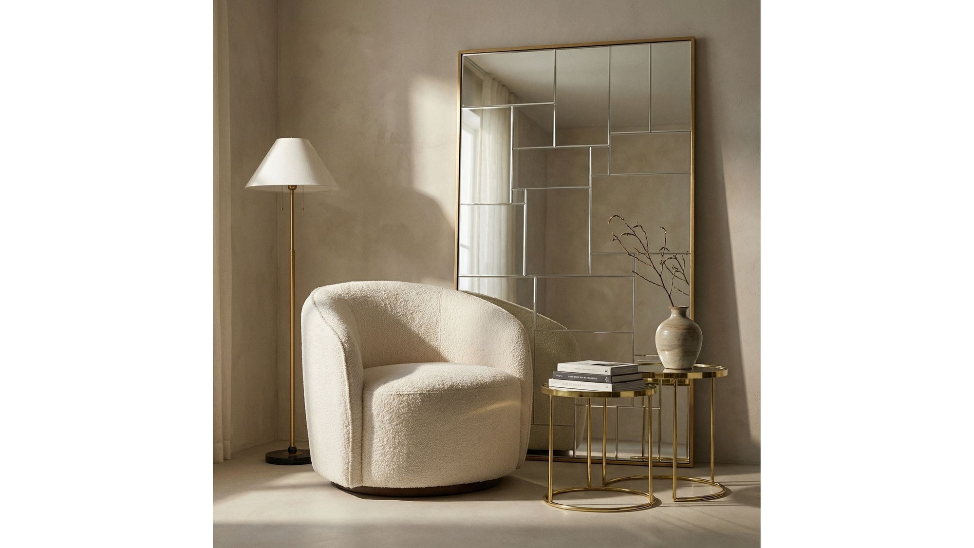 Delphine - Floor Mirror - Antique Gold